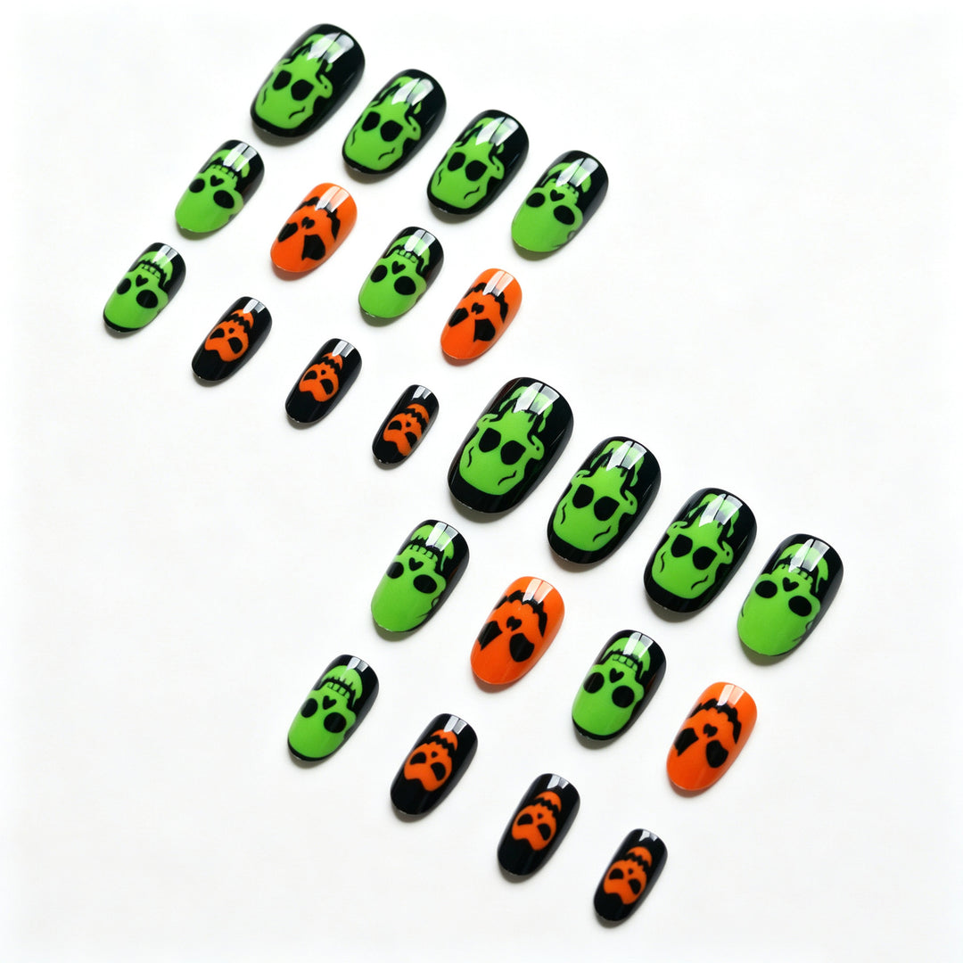 Halloween Skull-Themed Nail Art Set