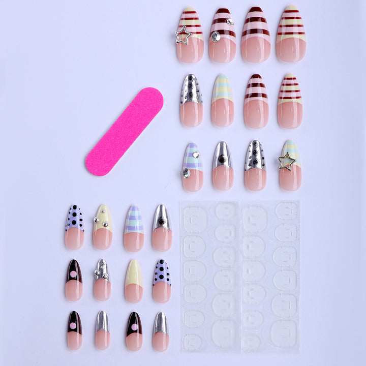 Artificial nails with creative patterns and 3D accents Kalsten