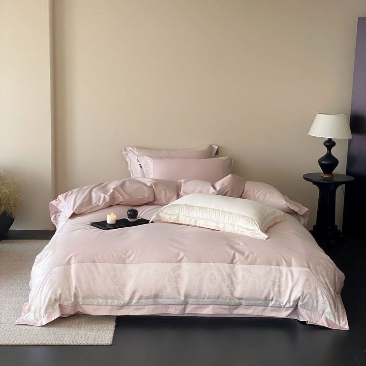 Luxurious satin bedding set with pillowcases and reversible cover