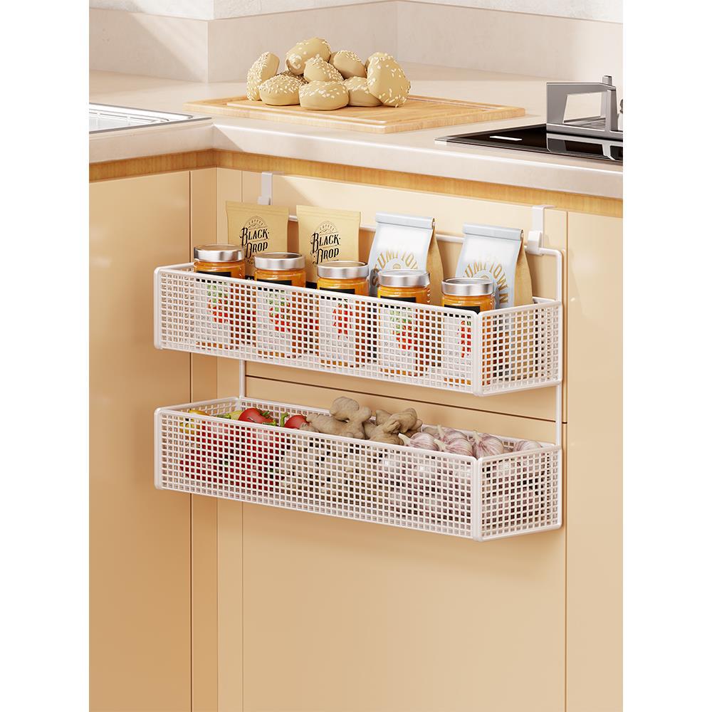 Over-Cabinet Three-Tier Mesh Hanging Pantry Organizer with Removable Baskets