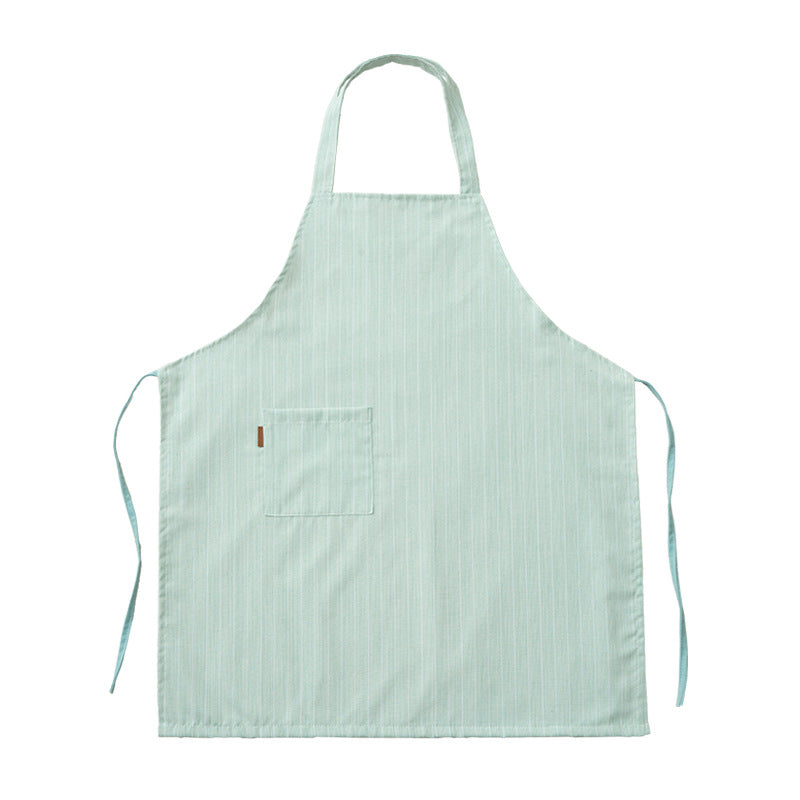 Bistro and chef apron with fine pinstripe structure and sewn-on breast pocket