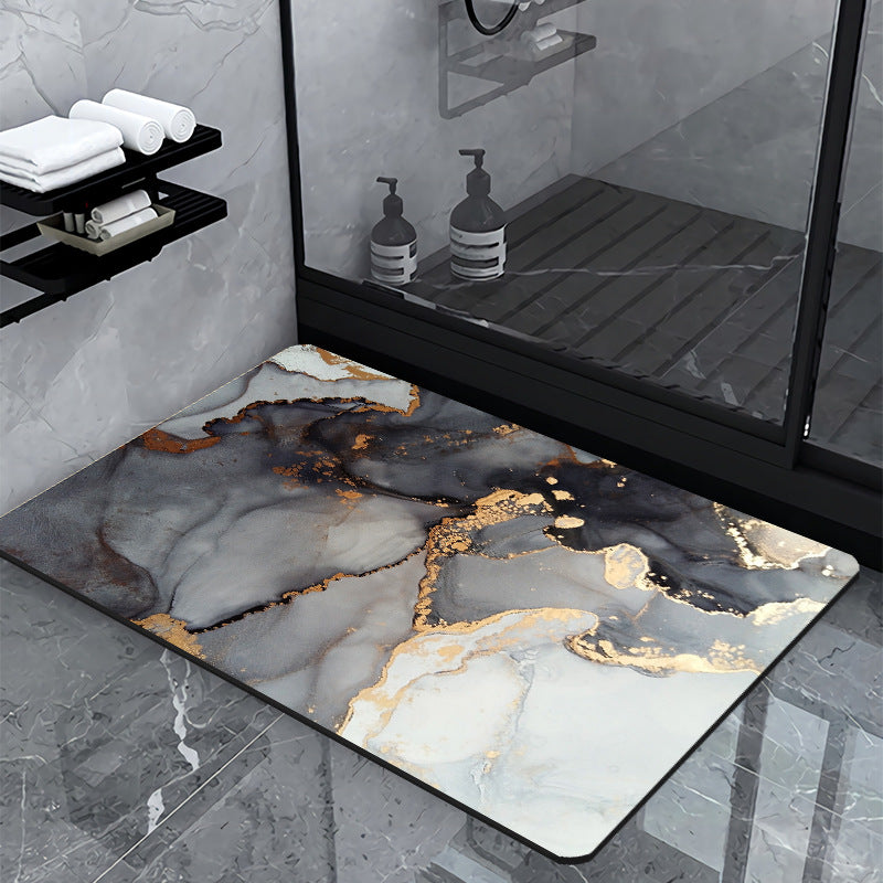 Luxury Marble-Effect Bath Mat Kalsten