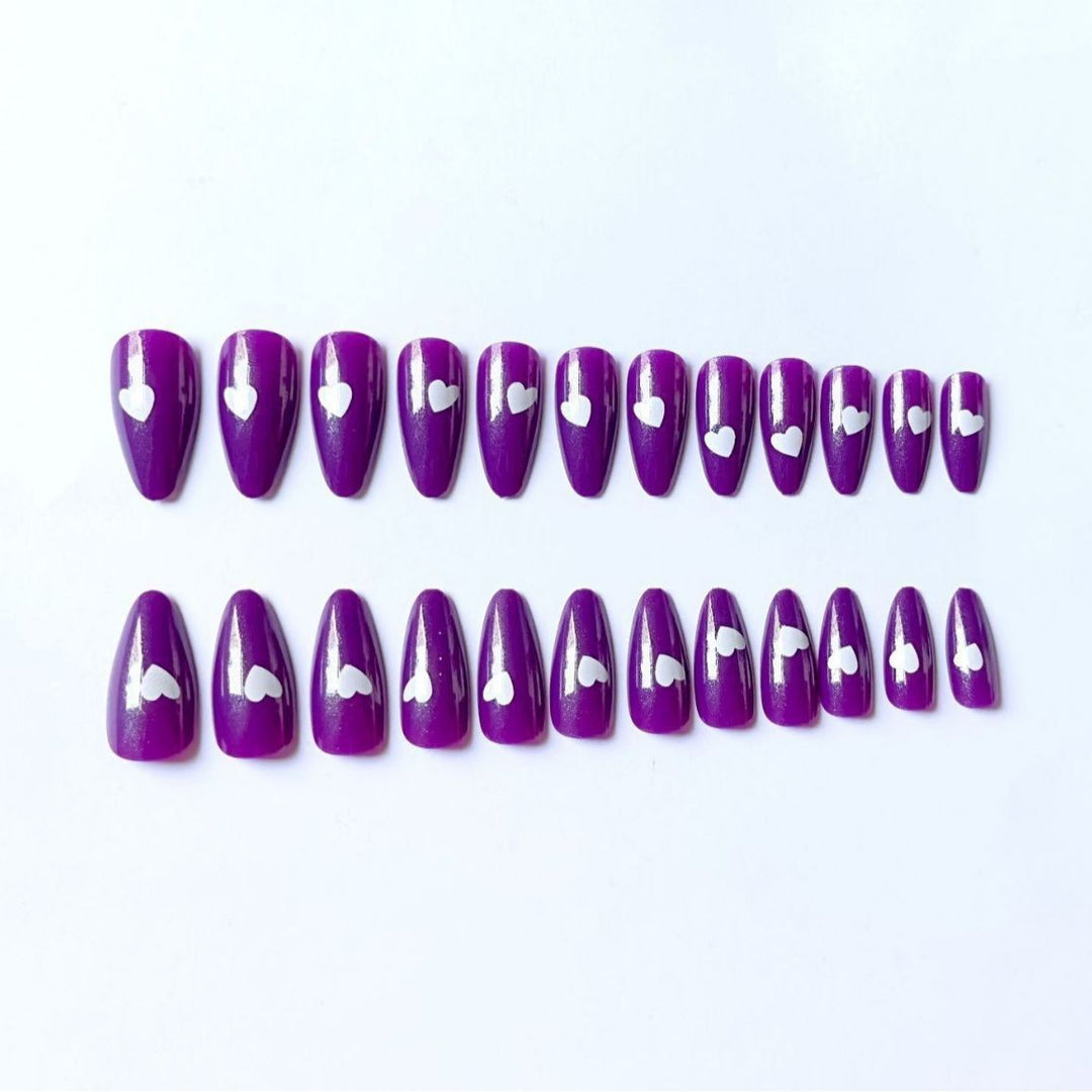 Artistic Heart-Accent Stiletto Nail Art Set