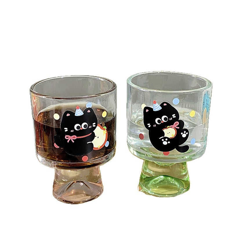 Playful drinking glass with cat motif Kalsten