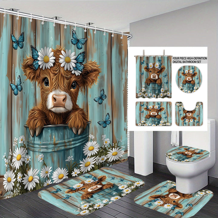 Cute Cow-Themed Digital Bathroom Set Kalsten