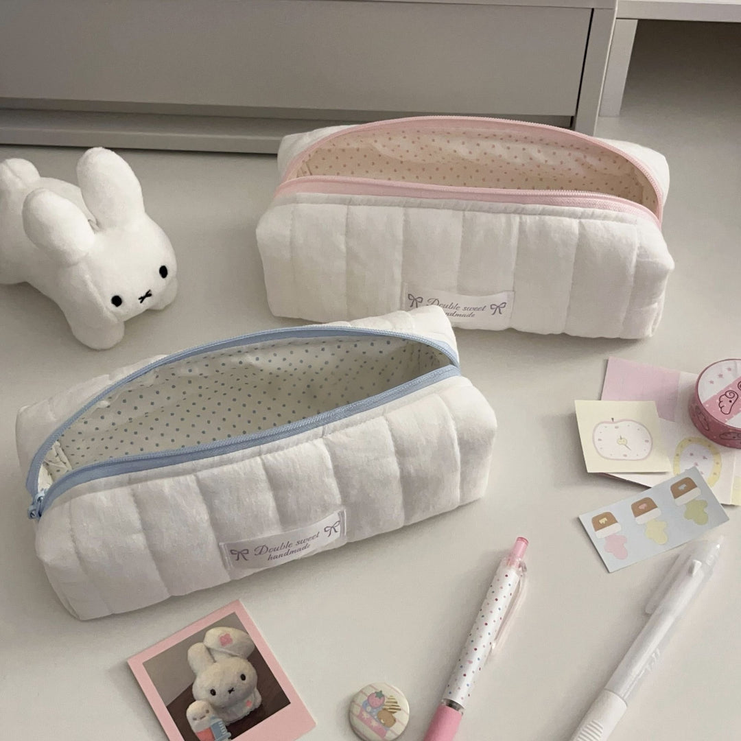 Quilted Cosmetic Pencil Case