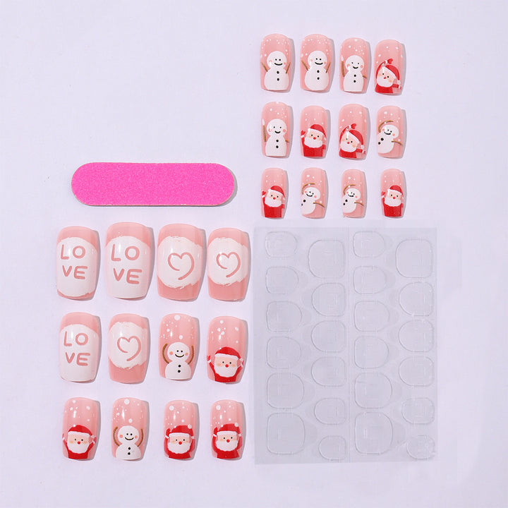 Festive artificial nail set with Christmas design Kalsten