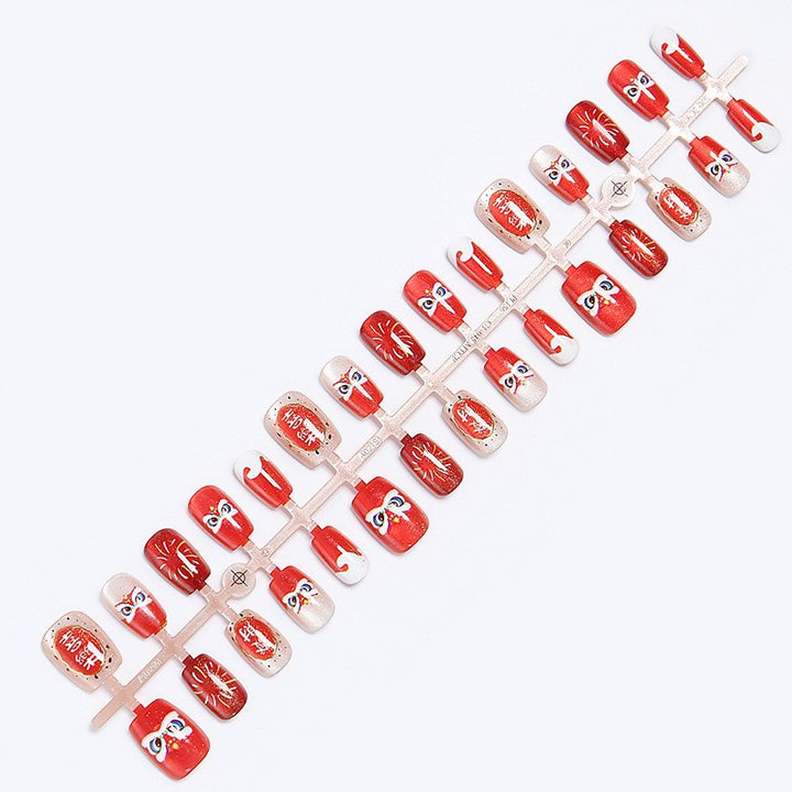 Fake nail set with unique animal motifs and elegant accents Kalsten
