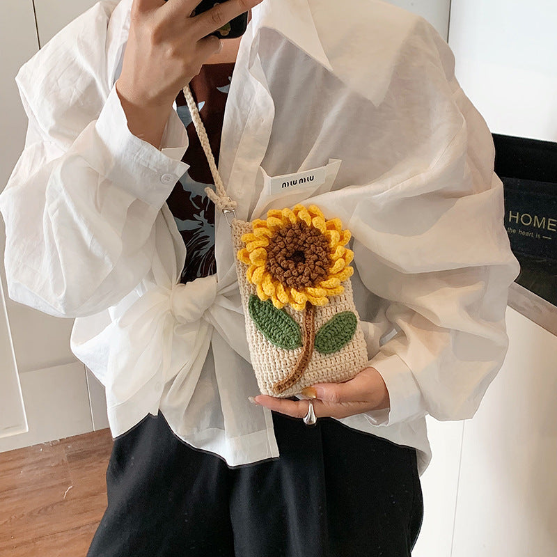 Crocheted Sunflower Shoulder Bag