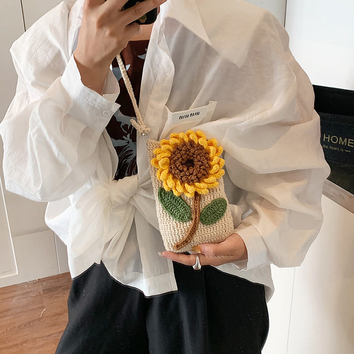 Crocheted Sunflower Shoulder Bag