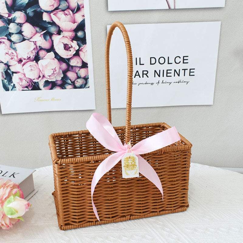 Elegant Handcrafted Rattan Tote Basket Kalsten