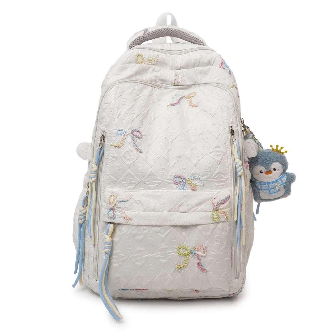 Embroidered Quilted Backpack Kalsten