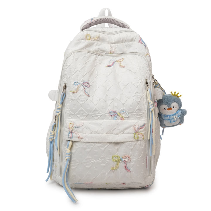 Embroidered Quilted Backpack Kalsten