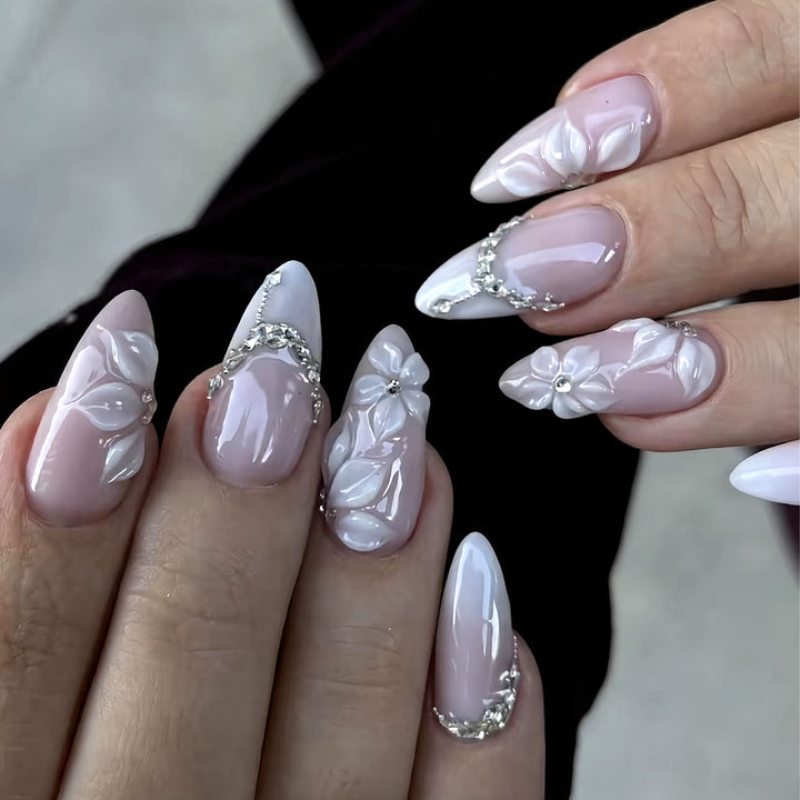 Floral Embellished Press-On Nail Set Kalsten