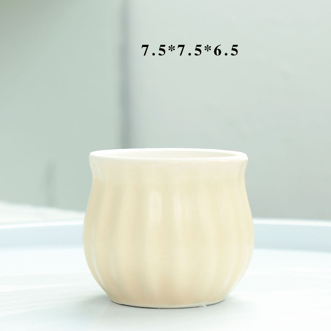 Modern Round Ceramic Planter Kalsten