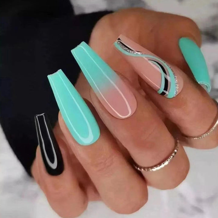 Artistic Gel Nail Extensions in Modern Design Kalsten