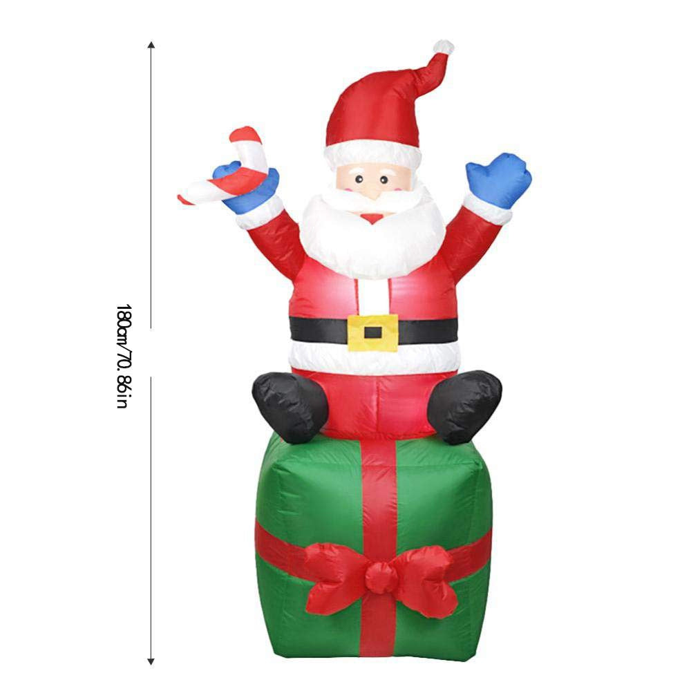 Inflatable Santa Claus decoration figure on gift package