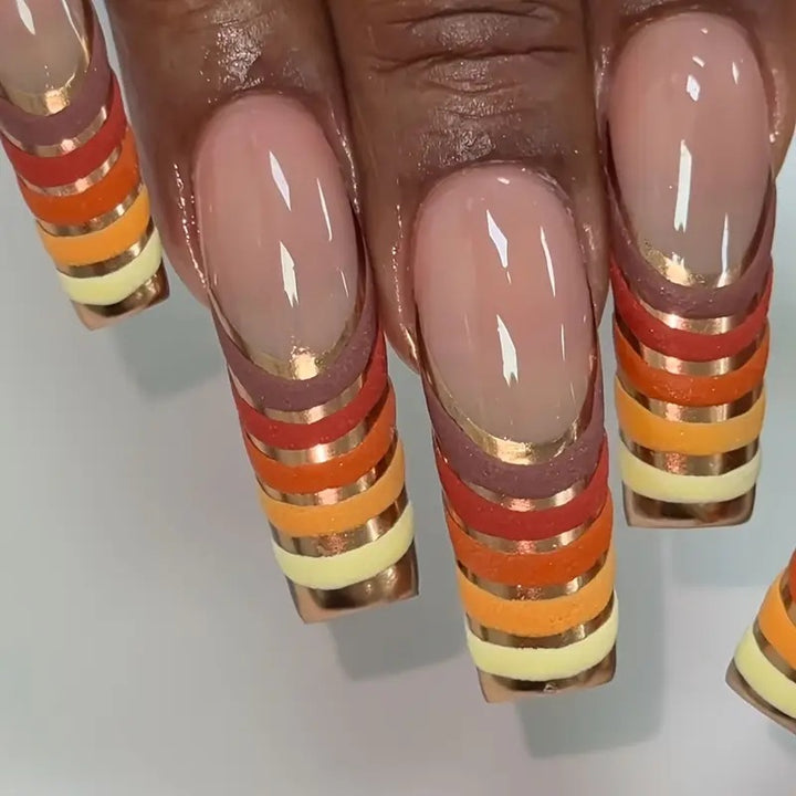 Artistic French Tip Nail Set Kalsten
