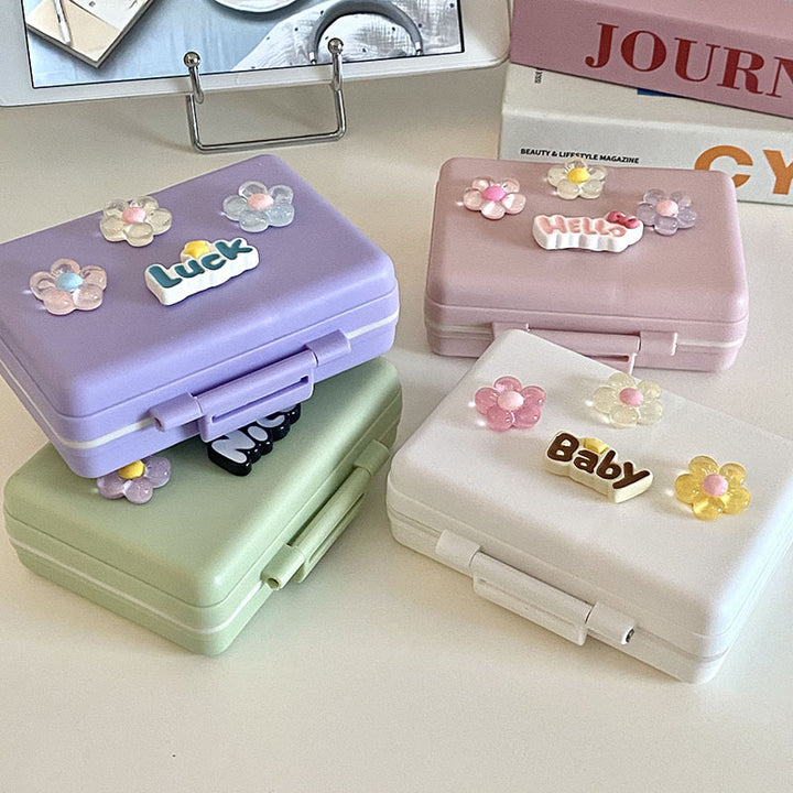 Practical storage box with colorful flower appliqués Kalsten