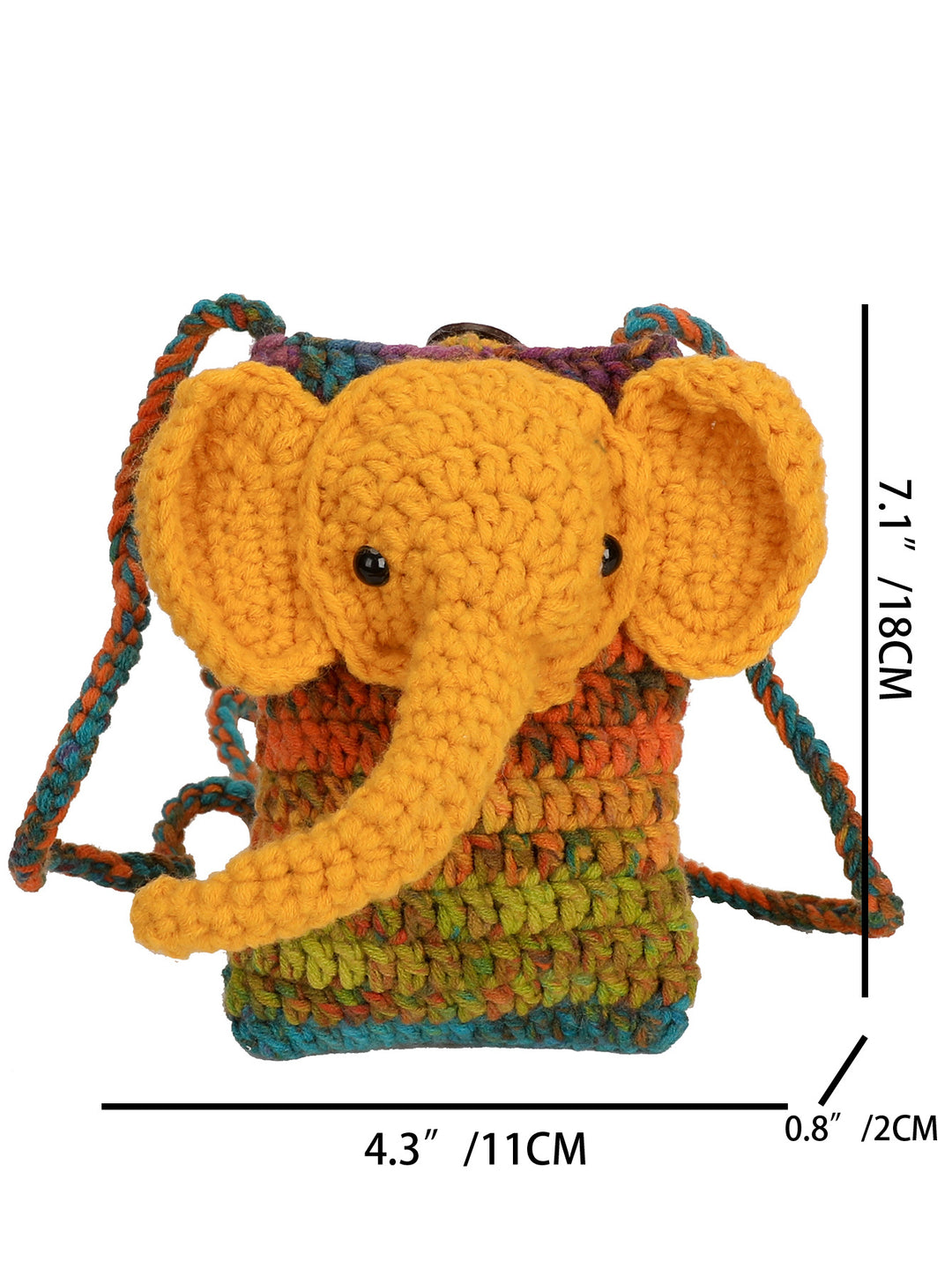 Elephant-Themed Crochet Mini Purse