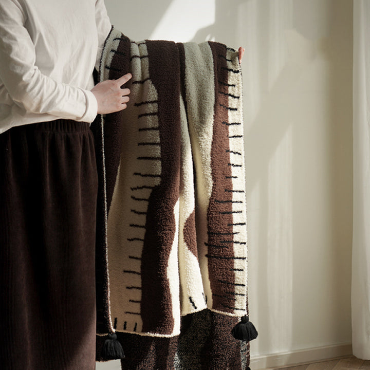 Plush Fabric Decorative Throw Blanket Kalsten