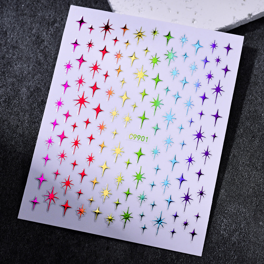 Gold Star Nail Art Decoration Stickers
