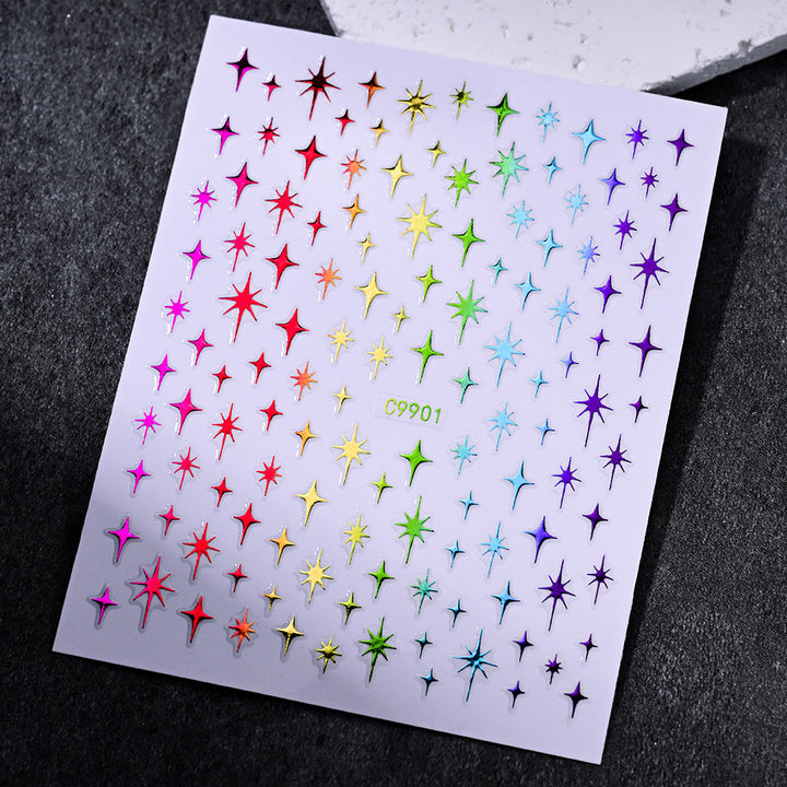 Gold Star Nail Art Decoration Stickers