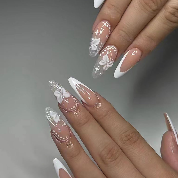 Elegant Floral Accented Stiletto Press-On Nails Kalsten 1789085850