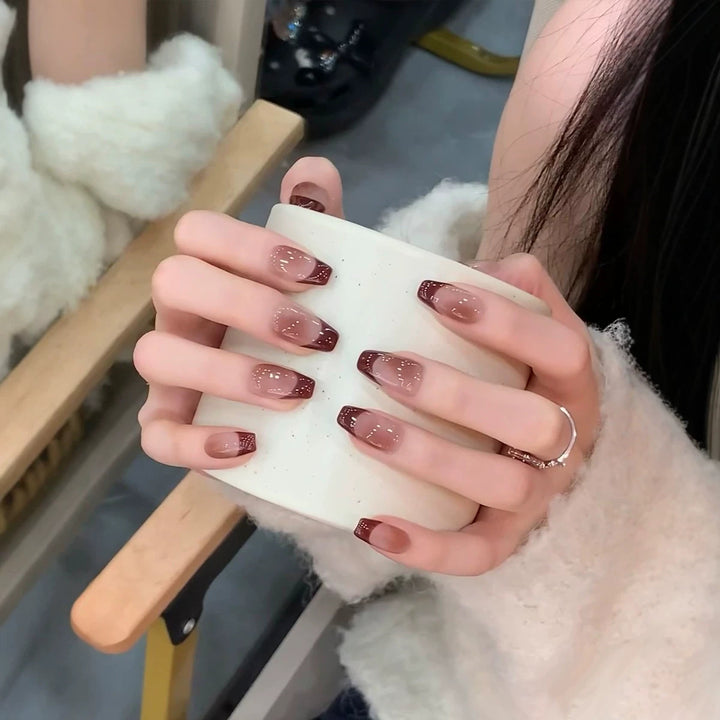 Glossy Ombre French Tip Press-On Nails Kalsten