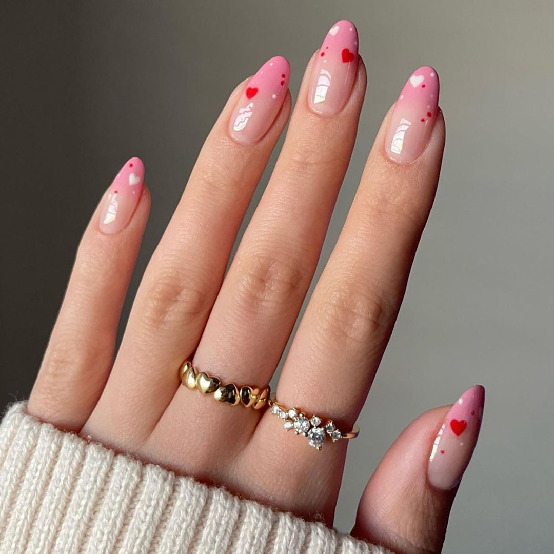 Chic Heart-Accent Press-On Nails