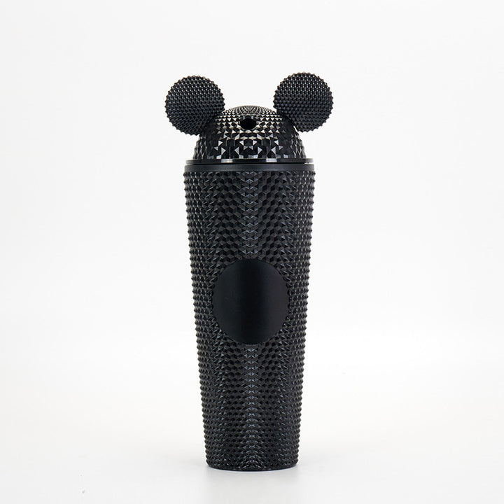 Studded Textured Reusable Tumbler With Decorative Ear-Top Screw Lid