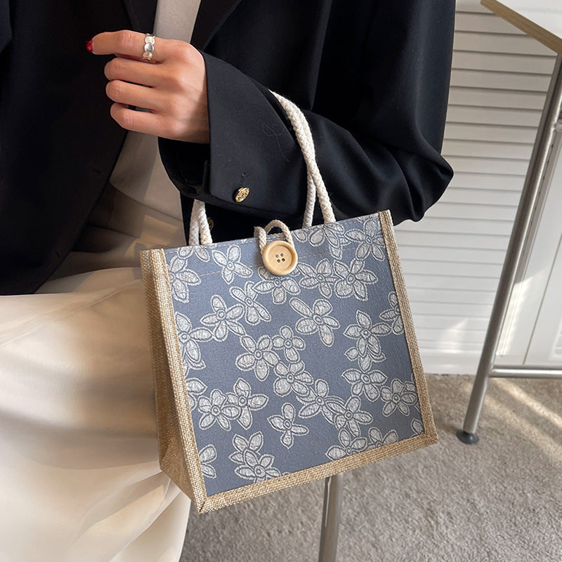 Elegant Floral Embroidered Tote