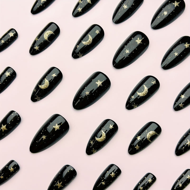 Glamorous nail art in moon and star design Kalsten