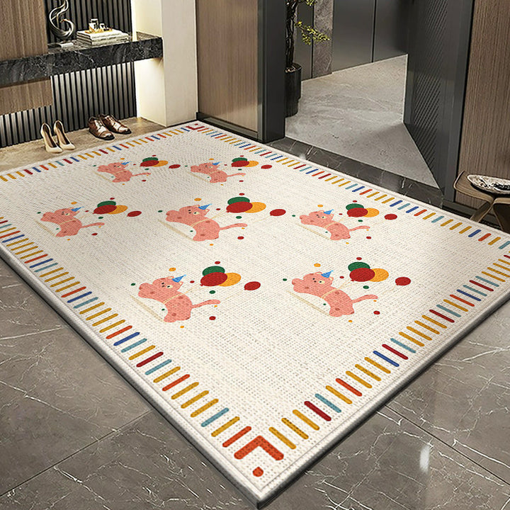 Children's Playful Circus-Themed Area Rug