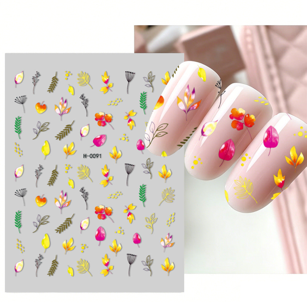 Floral Design Nail Art Sticker Set