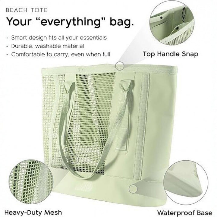 Spacious beach bag with breathable mesh area Kalsten