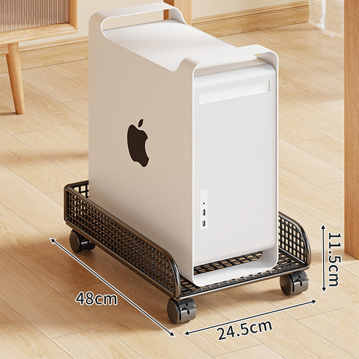 Rolling Mesh CPU Tower Stand with Locking Casters