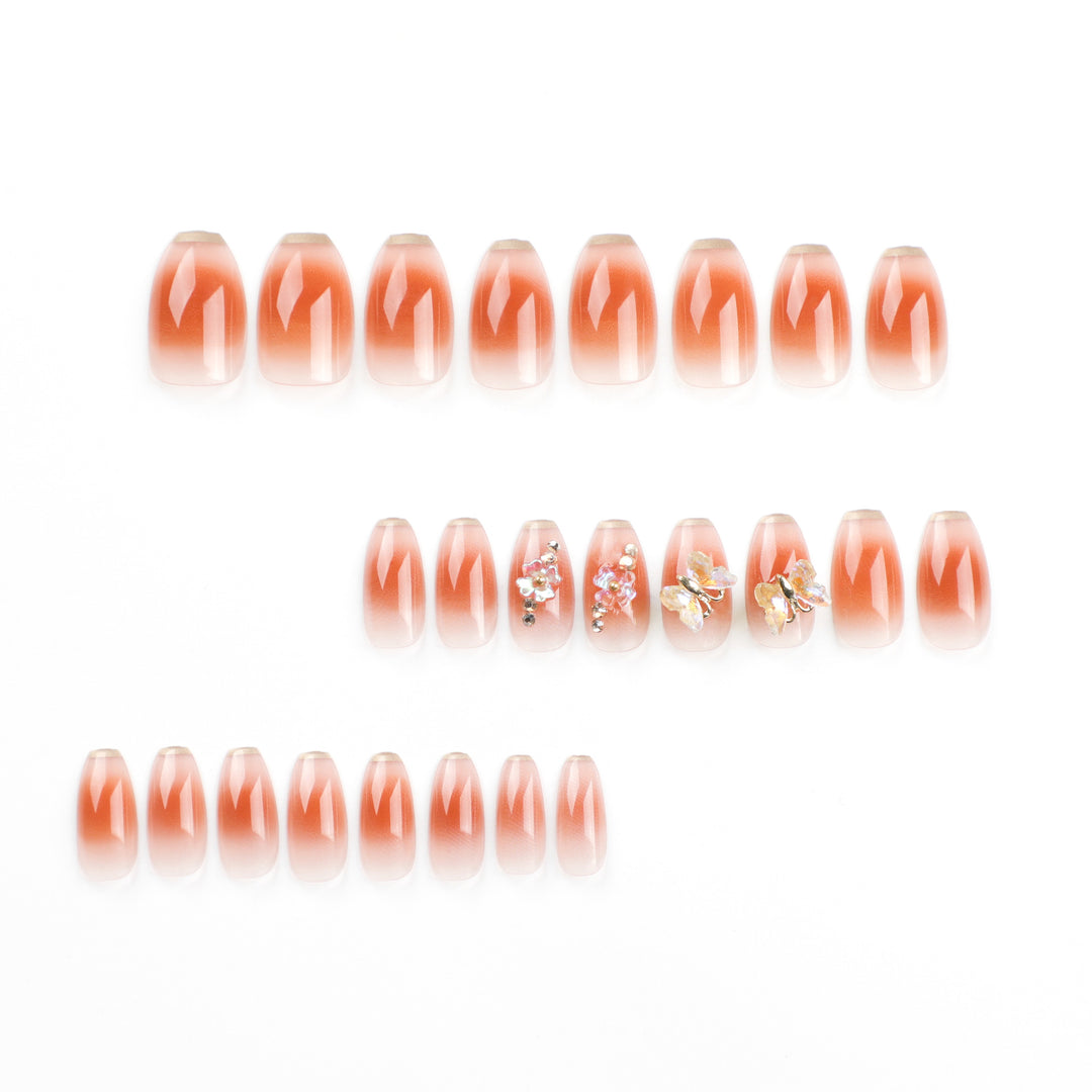Artful Nail Extensions with intricate flower and glitter details Kalsten