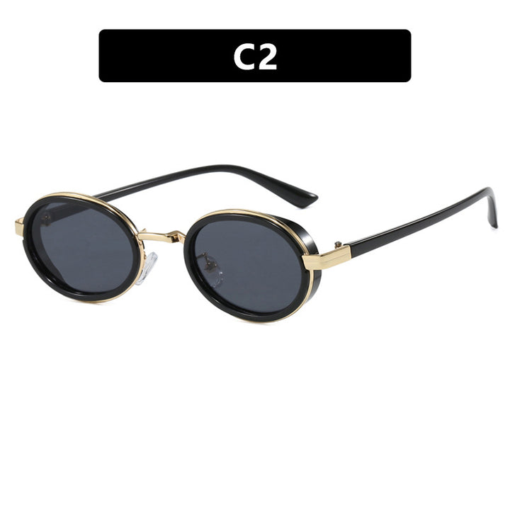 Women's round sunglasses with lightweight lenses and gold accents Kalsten