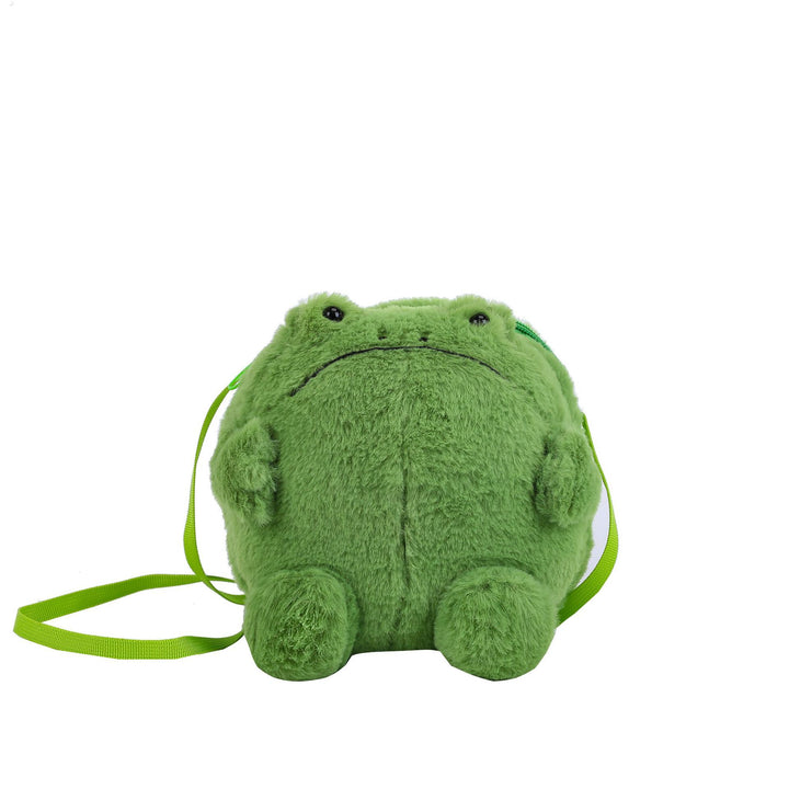 Plush Frog-Themed Crossbody Bag