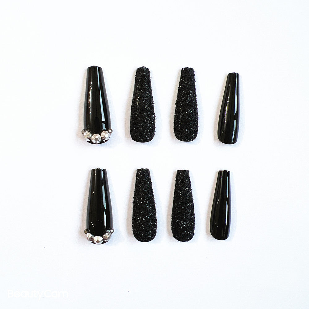 Glamorous Rhinestone-Studded Press-On Nail Tips