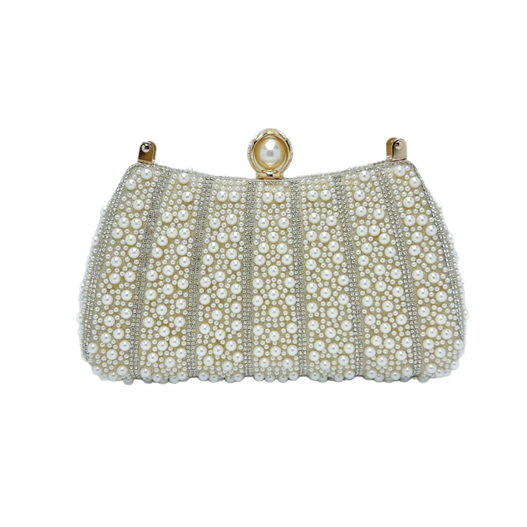 Pearl-Embellished Evening Clutch