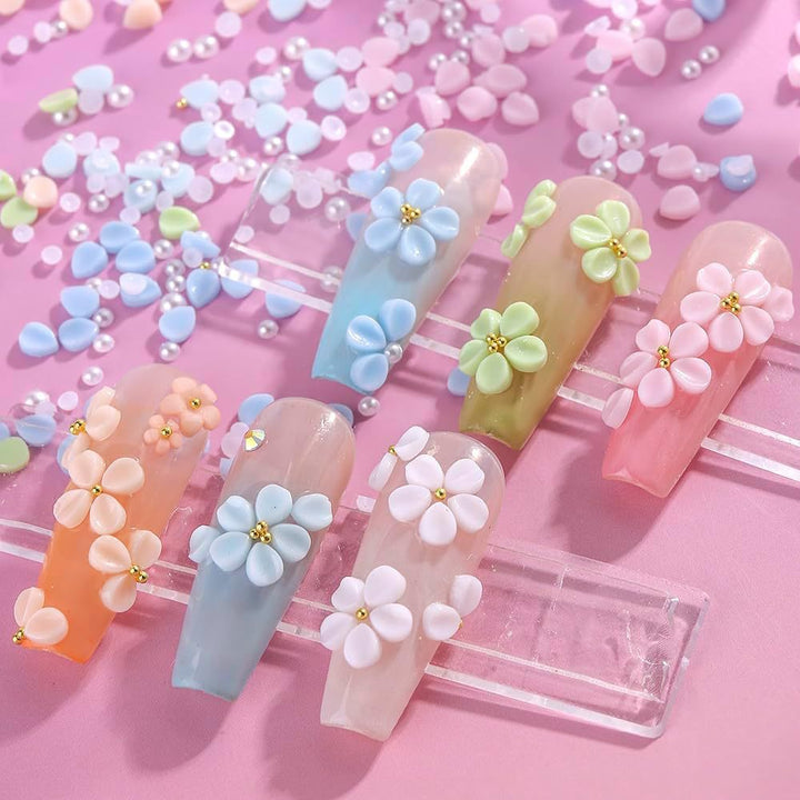 Flower and Petal Nail Art Charms Set