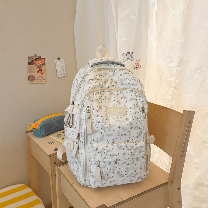Stylish Multi-Compartment Star-Embellished Backpack Kalsten
