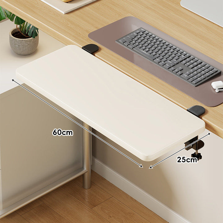 Under-Desk Sliding Keyboard Tray and Desk Extender with Smooth Glide Mount