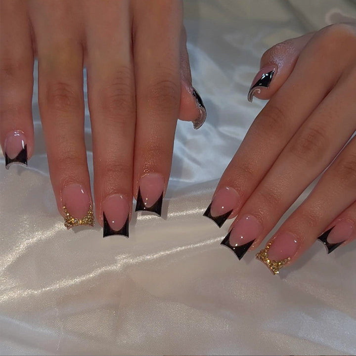 Acrylic nail set with elegant French design and glamorous accents Kalsten