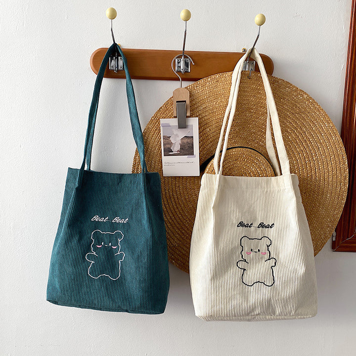 Cute Cartoon Bear Canvas Tote