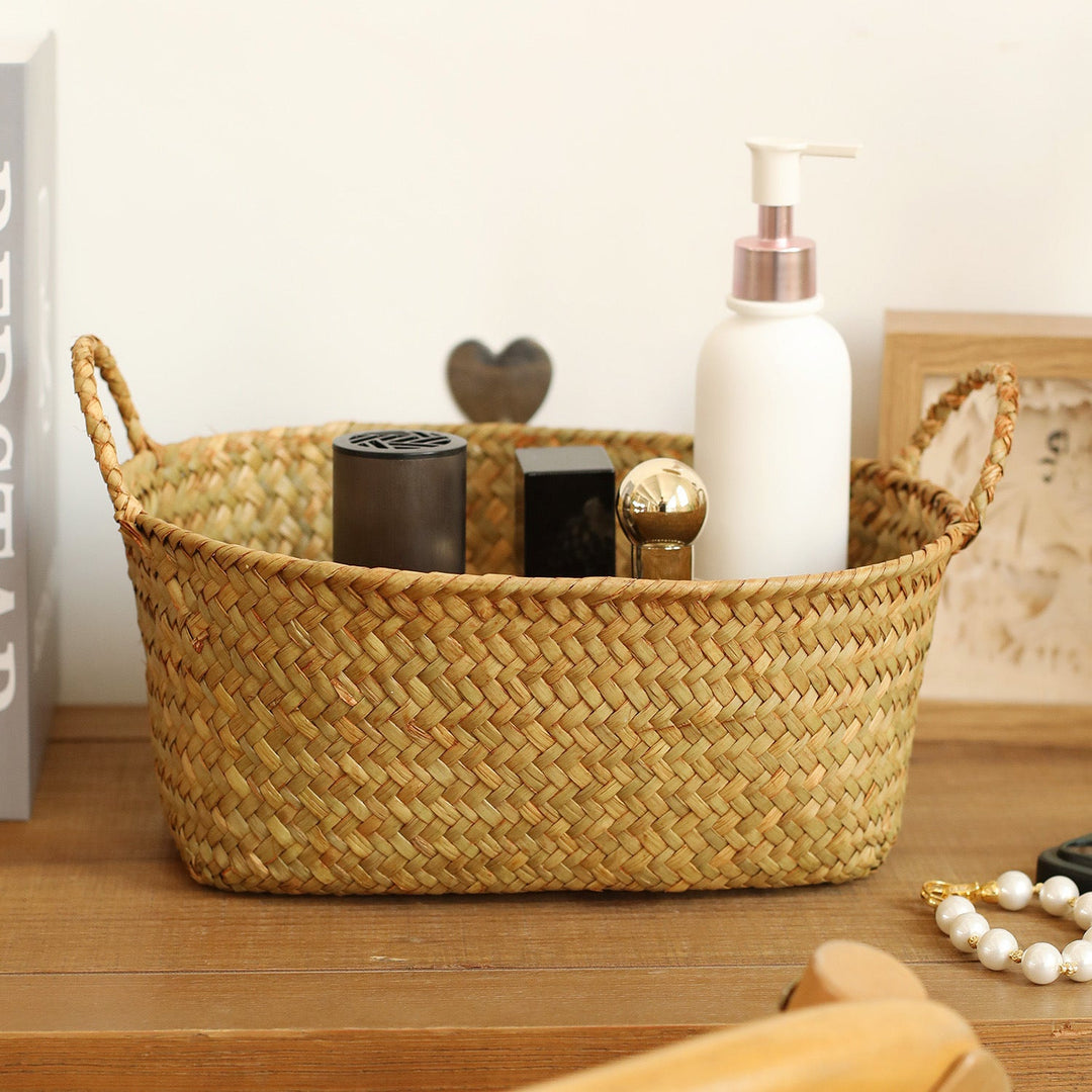 Artisan Woven Storage Basket with Handles Kalsten