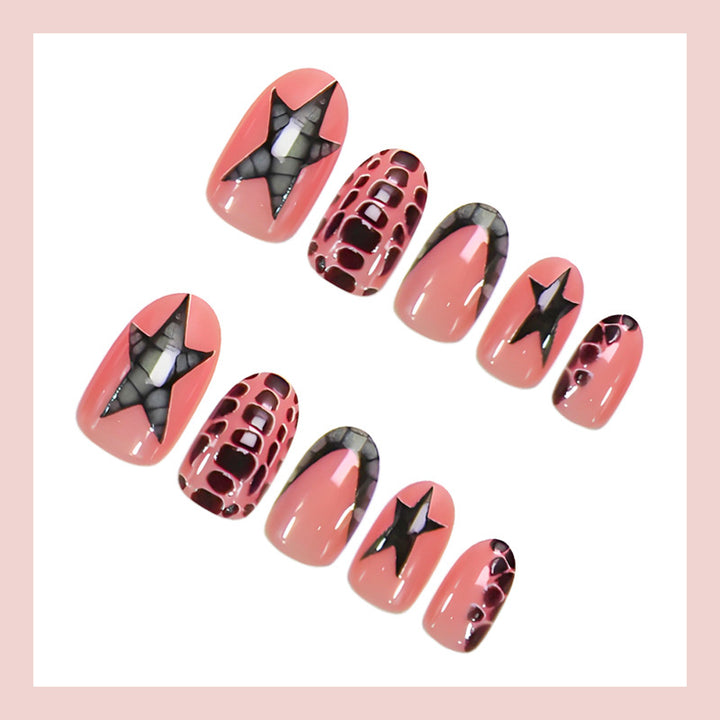 Artificial nail set with modern star and animal motifs Kalsten