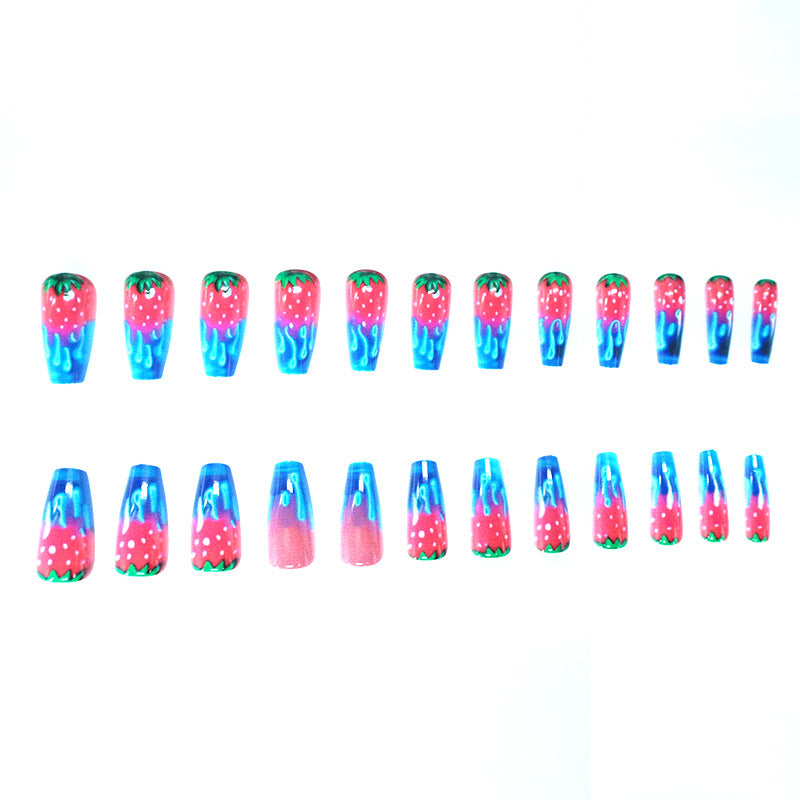 Strawberry-Inspired Acrylic Nail Art Kalsten